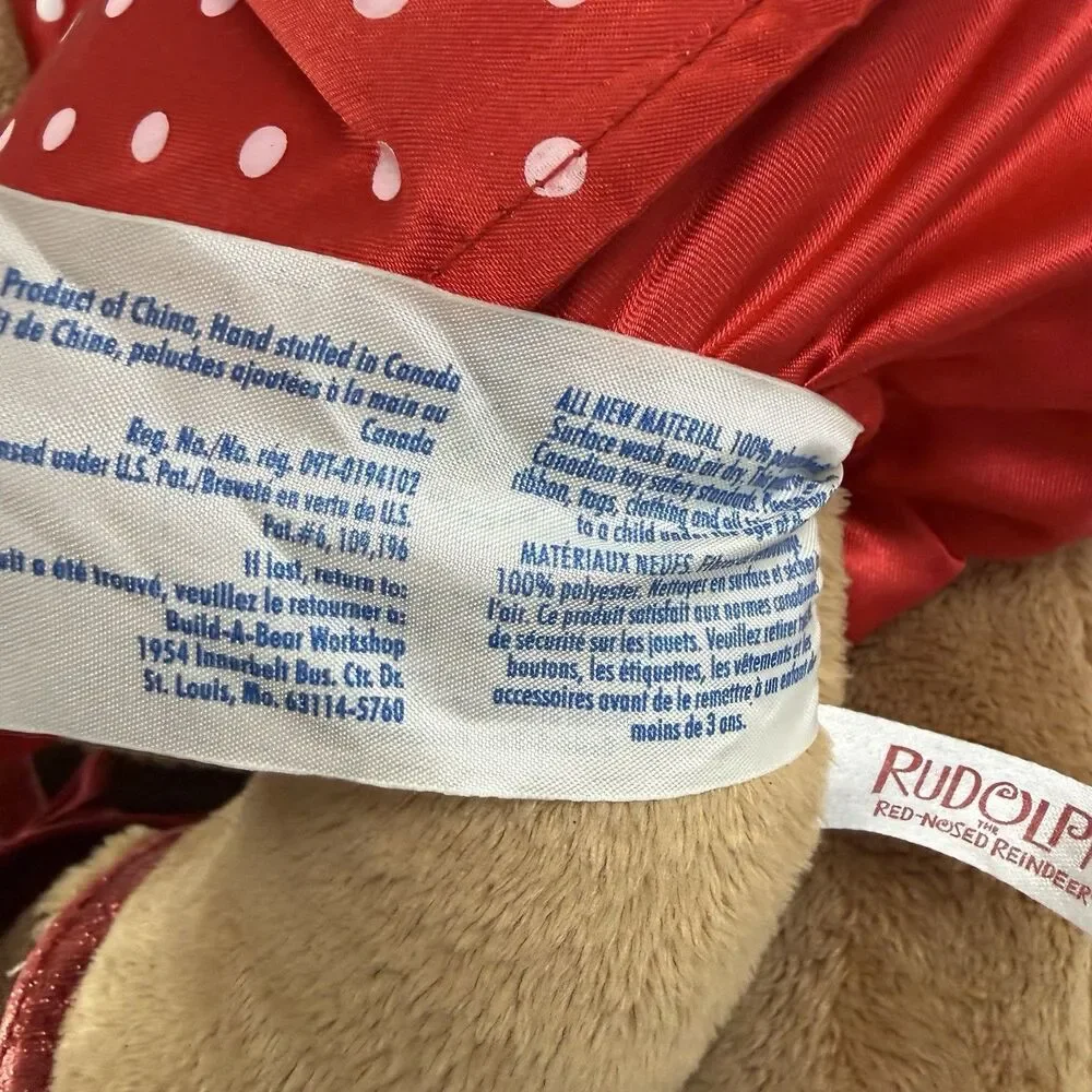 Build A Bear Clarice Rudolph Reindeer Plush Toy Red Polka Dot Dress Shoes